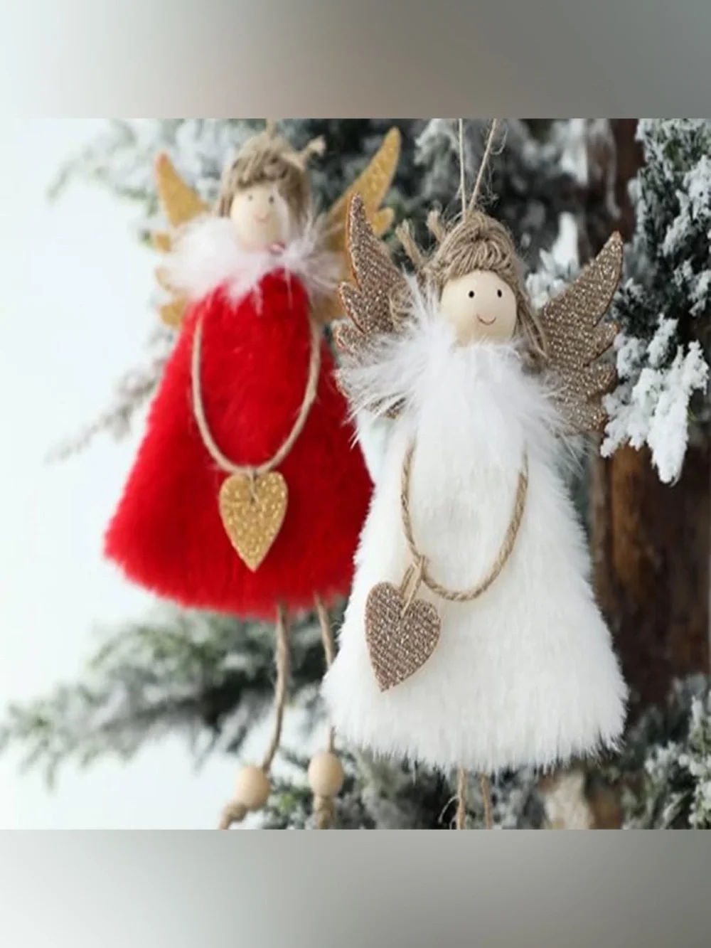 Christmas Plush Angel w/ Wings Christmas Ornament Hanging Dolls Decor 4 pack NEW
